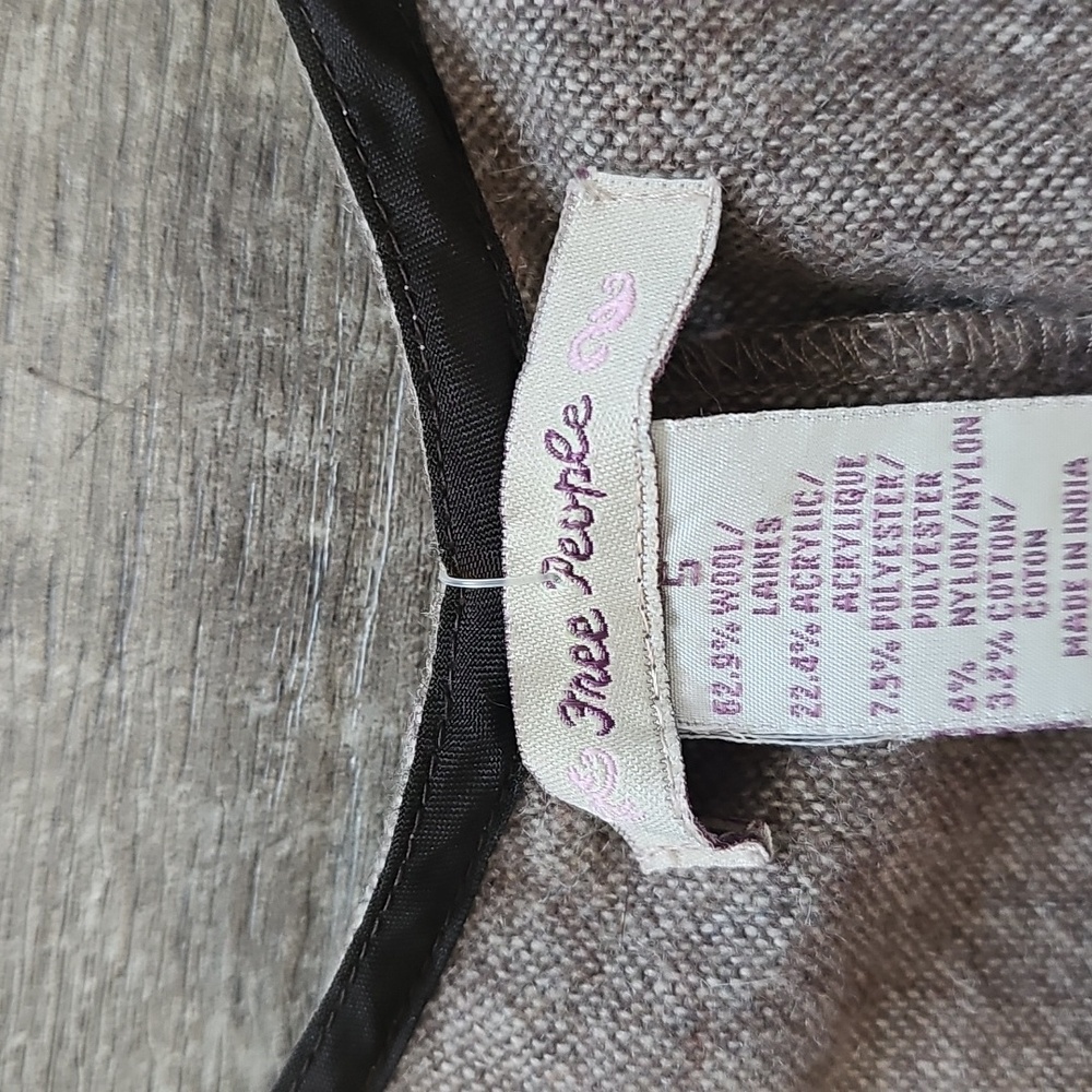 Free People Fall Winter Gray Wool Dress Size 5 V Neck - Picture 9 of 11